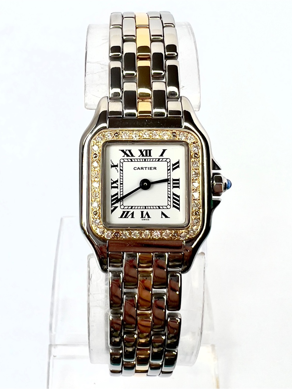 CARTIER PANTHERE Quartz 23mm 1 Row Gold 0.32TCW DIAMOND Watch White Gold